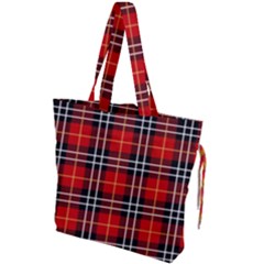 Black, White And Red Classic Plaids Drawstring Tote Bag by ConteMonfrey