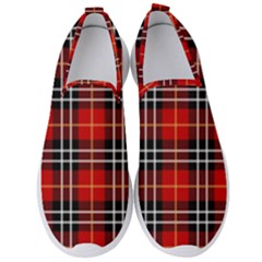 Black, White And Red Classic Plaids Men s Slip On Sneakers by ConteMonfrey