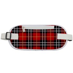 Black, White And Red Classic Plaids Rounded Waist Pouch by ConteMonfrey