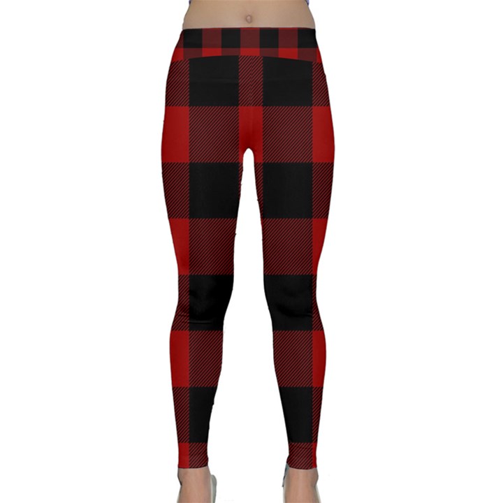 Red and black plaids Classic Yoga Leggings