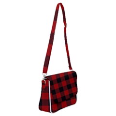 Red And Black Plaids Shoulder Bag With Back Zipper by ConteMonfrey