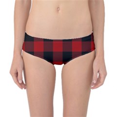 Red And Black Plaids Classic Bikini Bottoms by ConteMonfrey