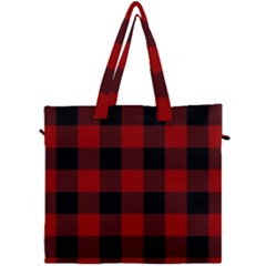 Red And Black Plaids Canvas Travel Bag by ConteMonfrey