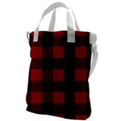 Red And Black Plaids Canvas Messenger Bag by ConteMonfrey