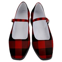 Red And Black Plaids Women s Mary Jane Shoes by ConteMonfrey