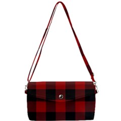 Red And Black Plaids Removable Strap Clutch Bag by ConteMonfrey