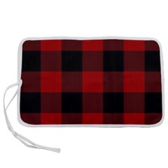 Red And Black Plaids Pen Storage Case (m) by ConteMonfrey