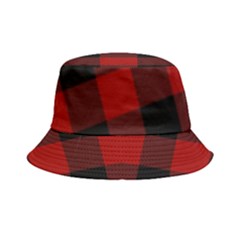 Red And Black Plaids Bucket Hat by ConteMonfrey