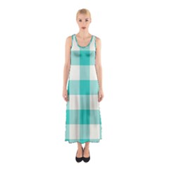 Blue And White Plaids Sleeveless Maxi Dress by ConteMonfrey