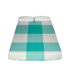 Blue And White Plaids Fitted Sheet (full/ Double Size) by ConteMonfrey