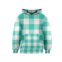 Blue And White Plaids Kids  Pullover Hoodie by ConteMonfrey