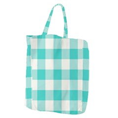 Blue And White Plaids Giant Grocery Tote by ConteMonfrey