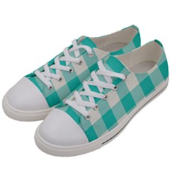 Blue And White Plaids Women s Low Top Canvas Sneakers by ConteMonfrey