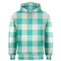 Blue and white plaids Men s Overhead Hoodie View1