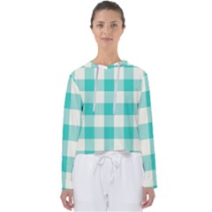 Blue And White Plaids Women s Slouchy Sweat by ConteMonfrey