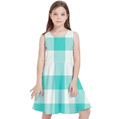 Blue And White Plaids Kids  Skater Dress by ConteMonfrey