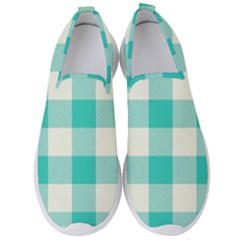 Blue And White Plaids Men s Slip On Sneakers by ConteMonfrey