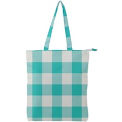 Blue And White Plaids Double Zip Up Tote Bag by ConteMonfrey