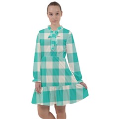 Blue And White Plaids All Frills Chiffon Dress by ConteMonfrey