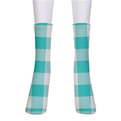 Blue And White Plaids Crew Socks by ConteMonfrey