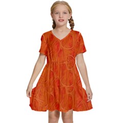 Background-flower Kids  Short Sleeve Tiered Mini Dress