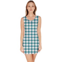 Straight Blue White Small Plaids Bodycon Dress by ConteMonfrey