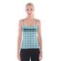 Straight Blue White Small Plaids Spaghetti Strap Top View1