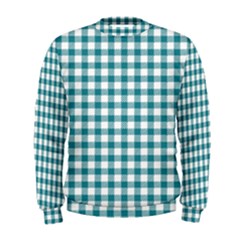 Straight Blue White Small Plaids Men s Sweatshirt by ConteMonfrey