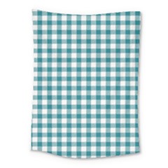 Straight Blue White Small Plaids Medium Tapestry by ConteMonfrey