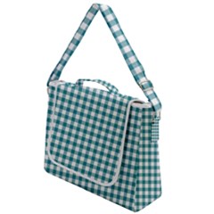 Straight Blue White Small Plaids Box Up Messenger Bag by ConteMonfrey