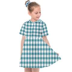 Straight Blue White Small Plaids Kids  Sailor Dress by ConteMonfrey