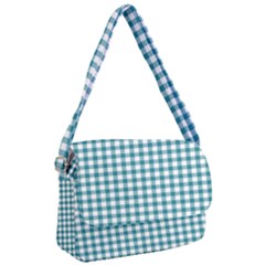 Straight Blue White Small Plaids Courier Bag by ConteMonfrey