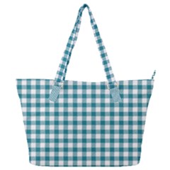 Straight Blue White Small Plaids Full Print Shoulder Bag by ConteMonfrey