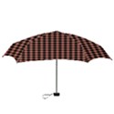 Straight Black Pink Small Plaids  Mini Folding Umbrellas View3