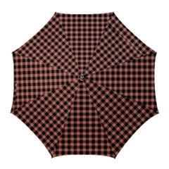 Straight Black Pink Small Plaids  Golf Umbrellas by ConteMonfrey