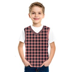 Straight Black Pink Small Plaids  Kids  Basketball Tank Top by ConteMonfrey