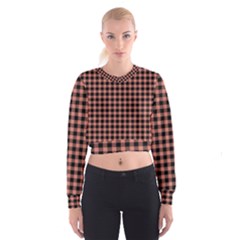 Straight Black Pink Small Plaids  Cropped Sweatshirt by ConteMonfrey