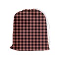 Straight Black Pink Small Plaids  Drawstring Pouch (XL) View1