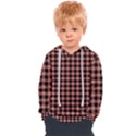 Straight Black Pink Small Plaids  Kids  Overhead Hoodie View1