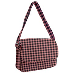 Straight Black Pink Small Plaids  Courier Bag by ConteMonfrey