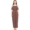 Straight Black Pink Small Plaids  Draped Sleeveless Chiffon Jumpsuit View1