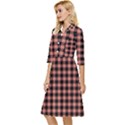 Straight Black Pink Small Plaids  Classy Knee Length Dress View3