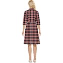 Straight Black Pink Small Plaids  Classy Knee Length Dress View4