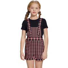 Straight Black Pink Small Plaids  Kids  Short Overalls by ConteMonfrey