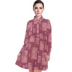 Background-pattern Flower Long Sleeve Chiffon Shirt Dress