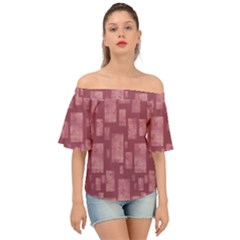 Background-pattern Flower Off Shoulder Short Sleeve Top