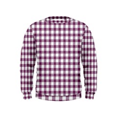 Straight Purple White Small Plaids  Kids  Sweatshirt by ConteMonfrey