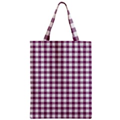 Straight Purple White Small Plaids  Zipper Classic Tote Bag by ConteMonfrey