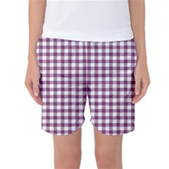 Straight Purple White Small Plaids  Women s Basketball Shorts by ConteMonfrey