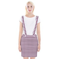 Straight Purple White Small Plaids  Braces Suspender Skirt by ConteMonfrey